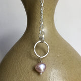 Pink Pearl Hoop Necklace