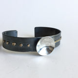 Modern Sterling Silver and Gold Cuff Bracelet