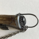 Deer Antler Necklace with Onyx and Bat