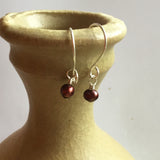 Dark Red Pearl Earrings