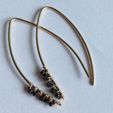 Black Diamond and 14K Gold Earrings