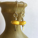 Yellow Lamp Work Earrings
