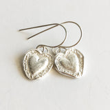 Fine Silver Heart Earrings