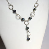 Black Pearl Hoop Necklace