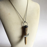 Deer Antler Necklace with Onyx and Bat