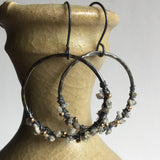 Raw Diamond Hoop Earrings