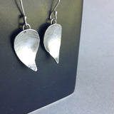 Textured Sterling Silver Leaf Earrings