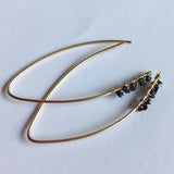 Black Diamond and 14K Gold Earrings