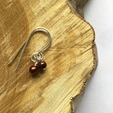 Dark Red Pearl Earrings