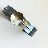 Modern Sterling Silver and Gold Cuff Bracelet