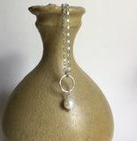 White Pearl with Hoop Necklace