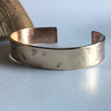 Hand Stamped Bronze Feather Cuff Bracelet