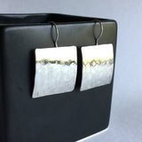 Hammered Square Sterling Silver Earrings