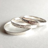 Hammered Bangle Bracelets in Sterling Silver