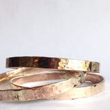 Hammered Bronze Bangle Bracelet