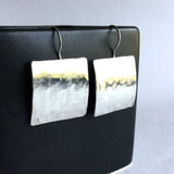 Hammered Square Sterling Silver Earrings