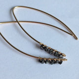 Black Diamond and 14K Gold Earrings