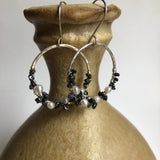 Black Diamond and Pearl Earrings