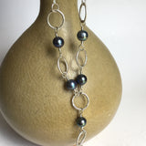 Black Pearl Hoop Necklace