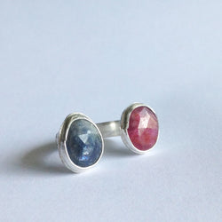 Two Stone Sapphire Split Ring