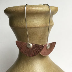 Textured Bronze Half Moon Earrings