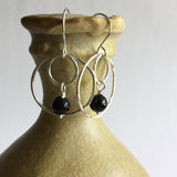 Black Onyx Double Hoop Earrings